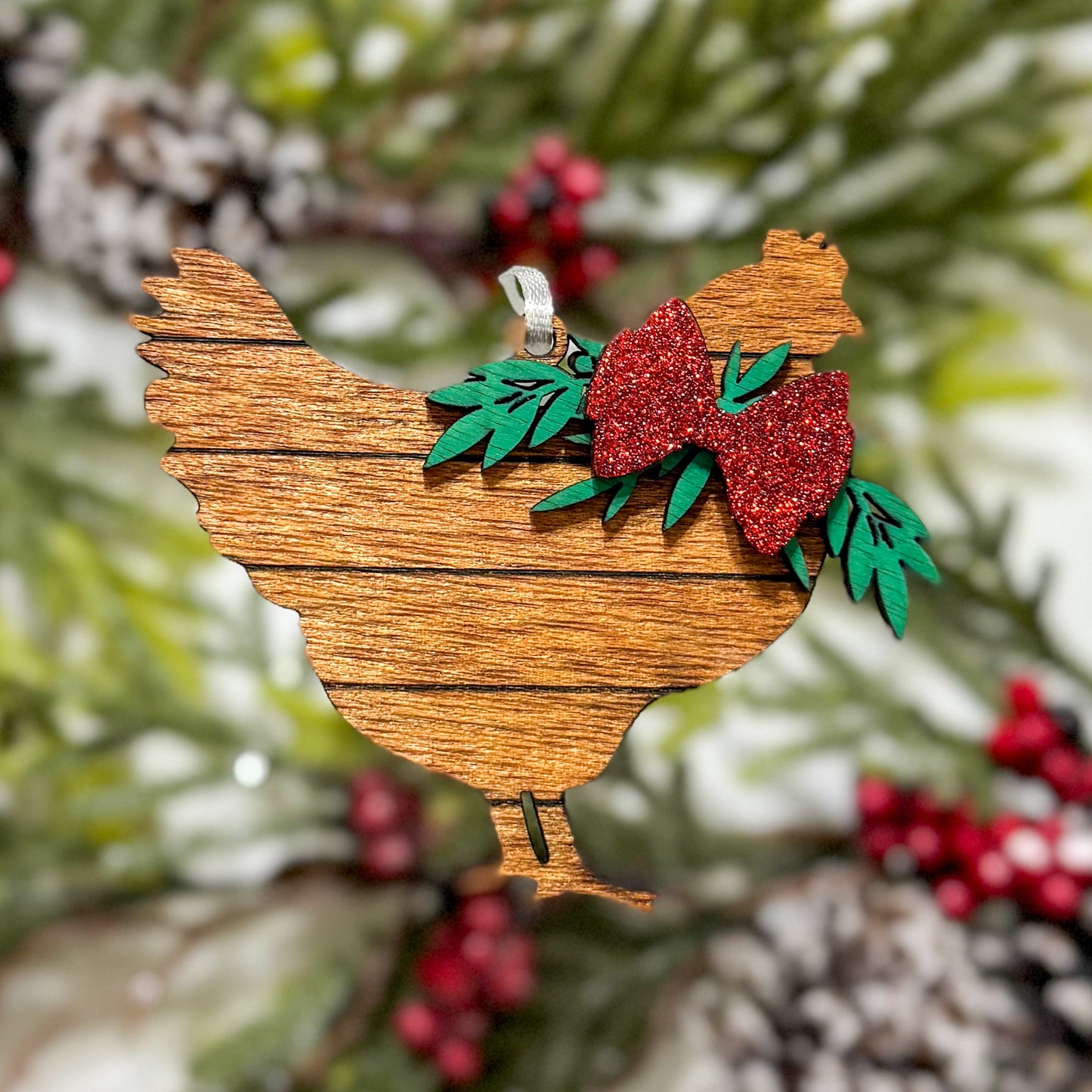 Shiplap Chicken Ornaments