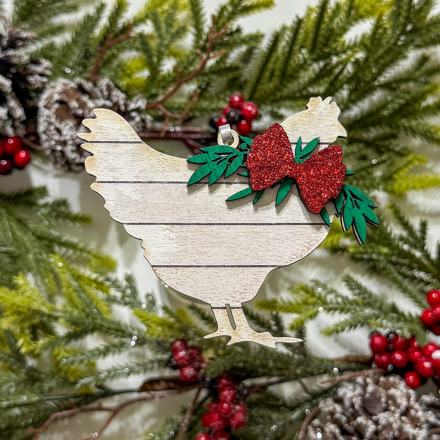 Shiplap Chicken Ornaments