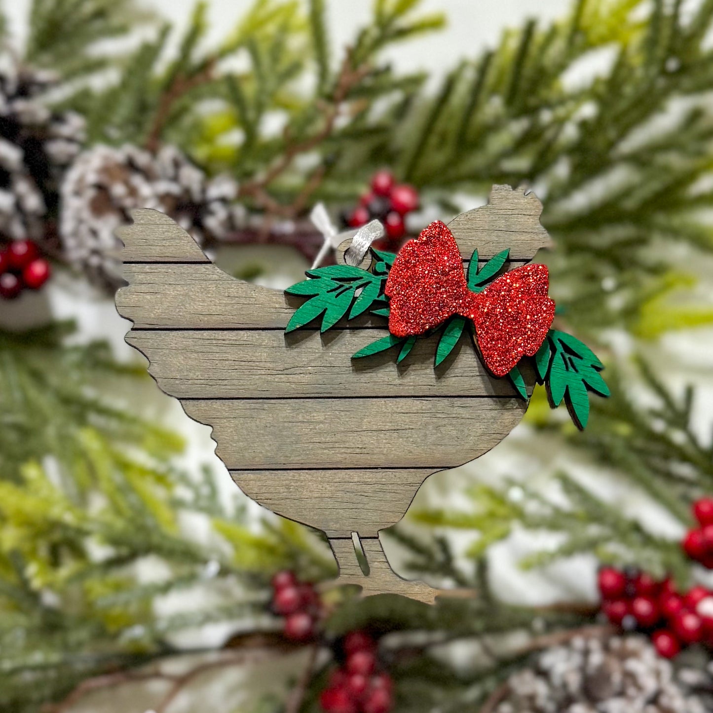 Shiplap Chicken Ornaments