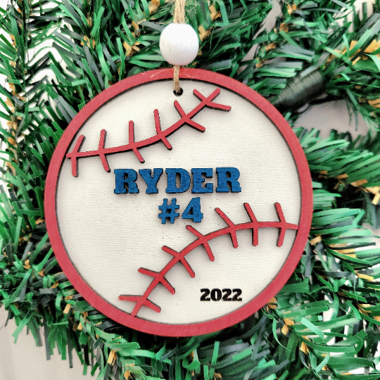 Personalized Baseball Ornament with Year