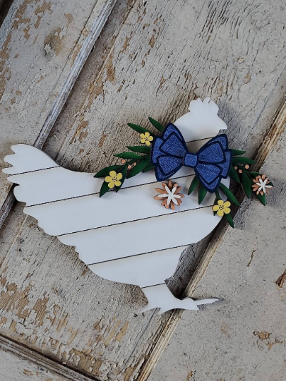 Farmhouse Shiplap Style Chicken Doorhanger