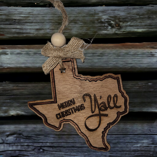 Merry Christmas Yall Texas Ornaments